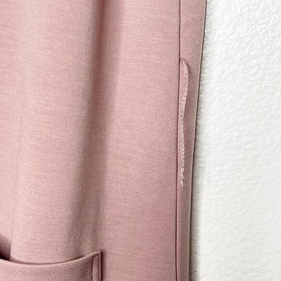 &MERCI Button Front Jumpsuit V-Neck Short Sleeve Belted Wide Leg Pink Size Small - Picture 6 of 10